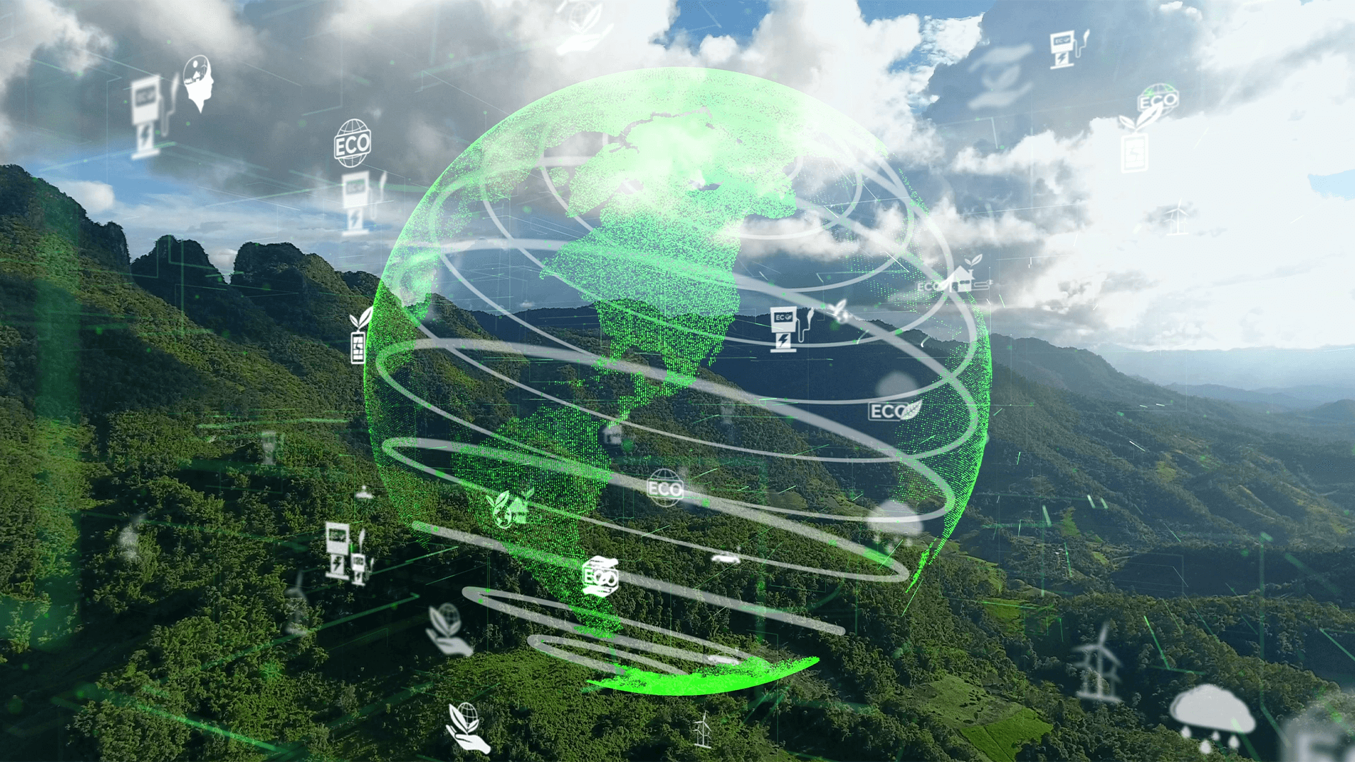 Future environmental conservation and sustainable ESG modernization development by using technology of renewable resources to reduce pollution and carbon emission