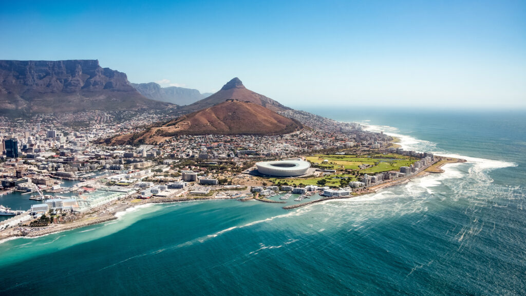 Aerial view of Capetown, South Africa